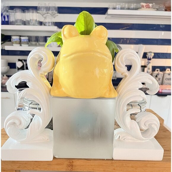 VTG FROG Planter Yellow Pottery 7"L x 5.5"Wx5"H Ceramic House Plants Vase - Picture 7 of 8